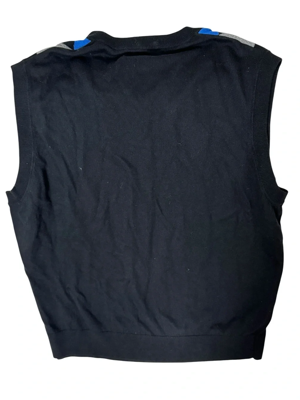 PGA Tour Mens XL Argyle Golf Sweater Vest V Neck Black Blue Yellow Country Club